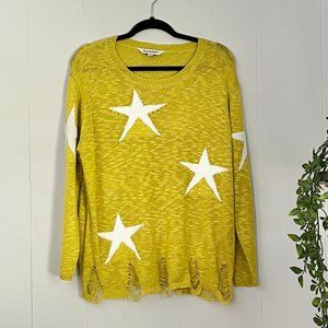 Davi & Dani Yellow Star Sweater Size S